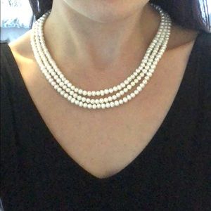 3 line Kaori Cultured Pearl 925 necklace